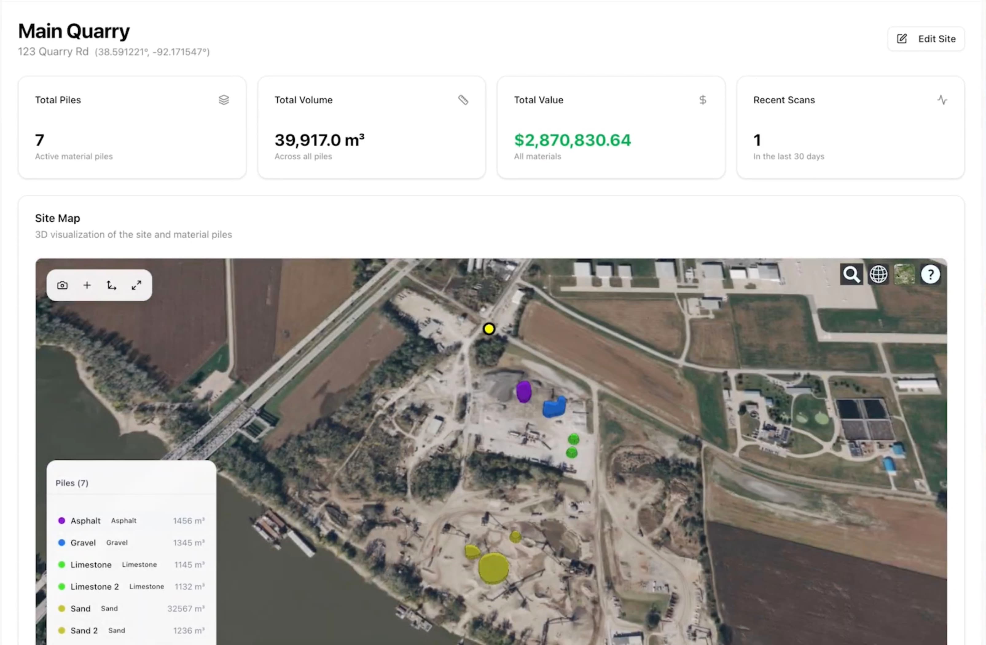 See what is actually on site