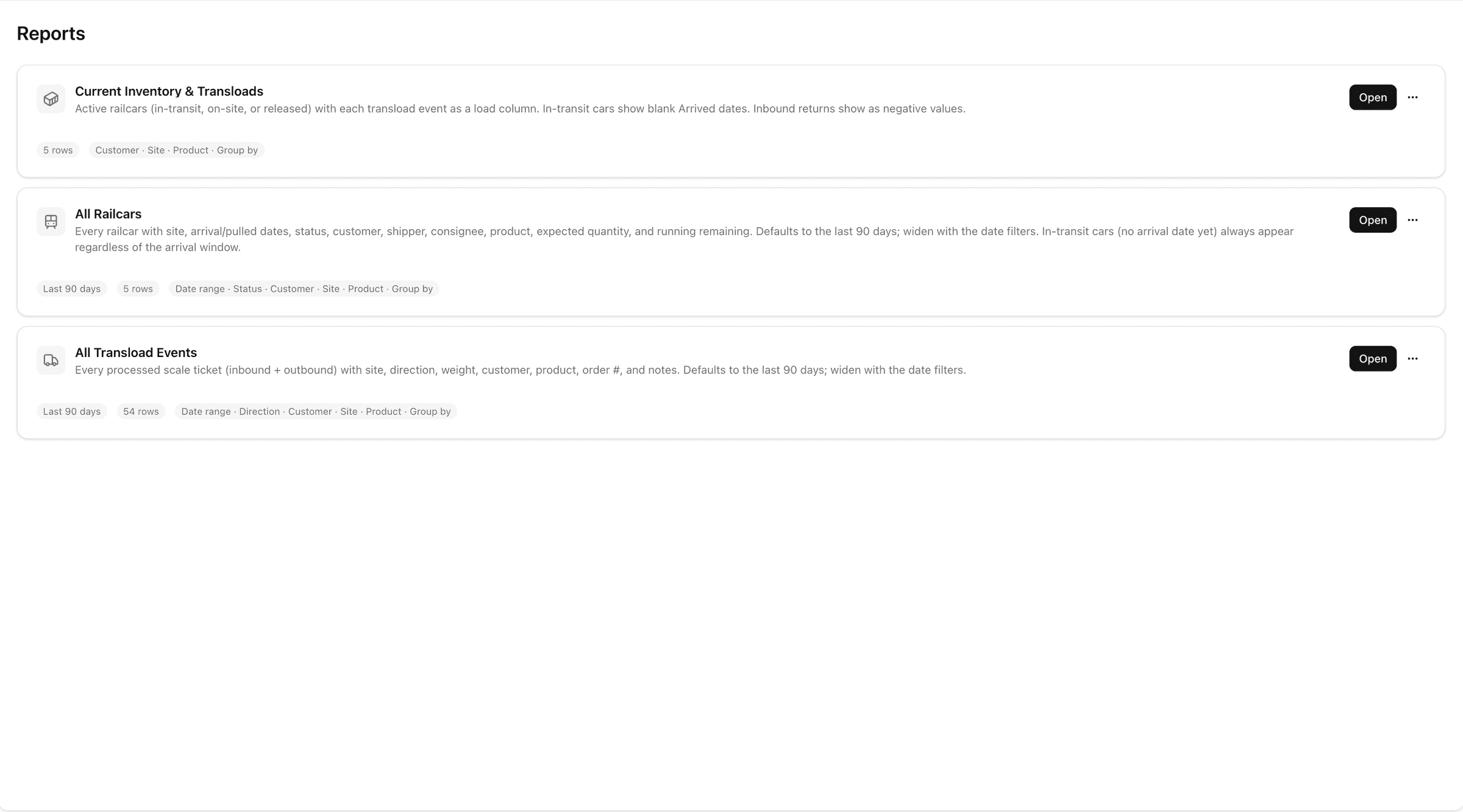Rebulk custom reporting builder for customer and terminal reports