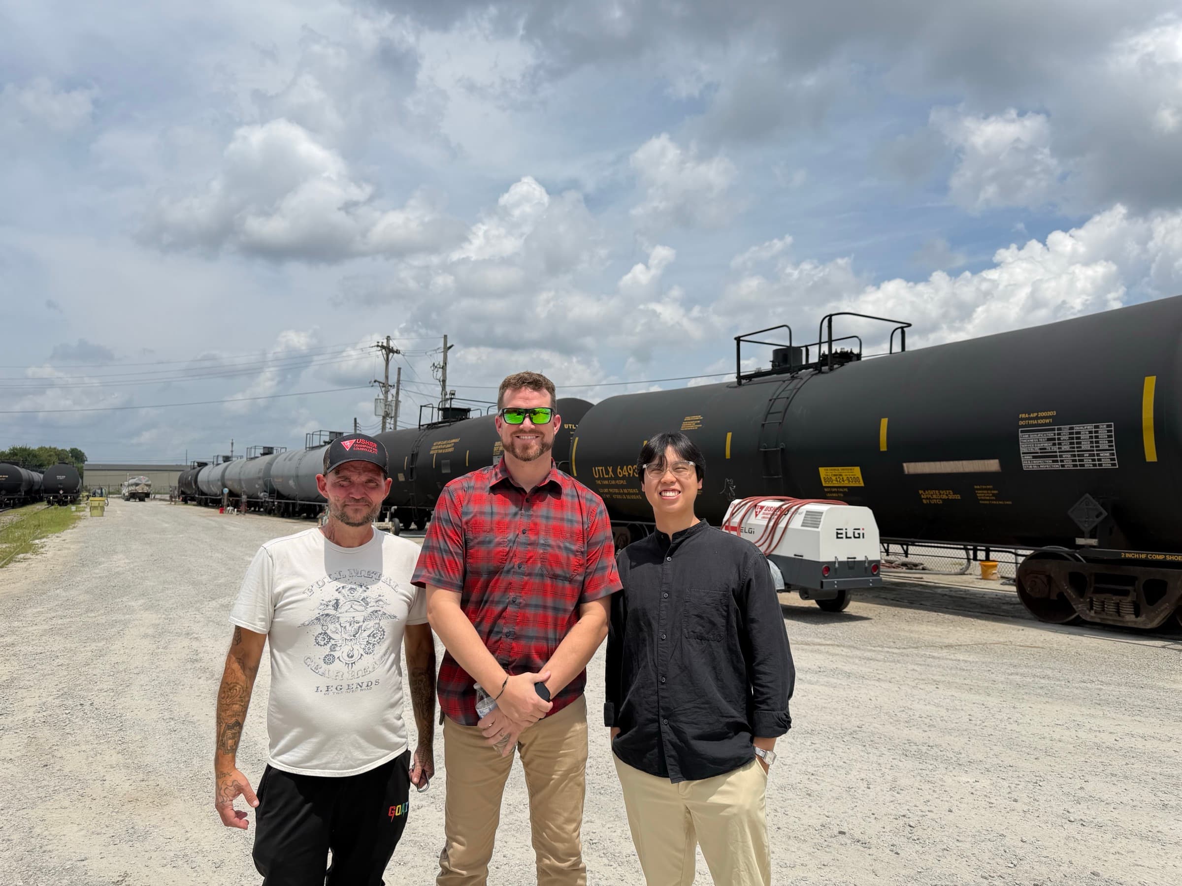 Josh Mathews with the Rebulk team at Usher's rail transload yard